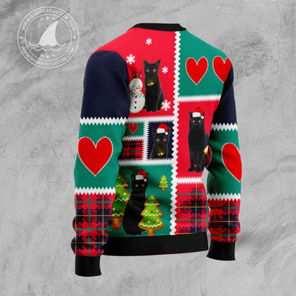 Black Cat Snow TY309 Ugly Christmas Sweater