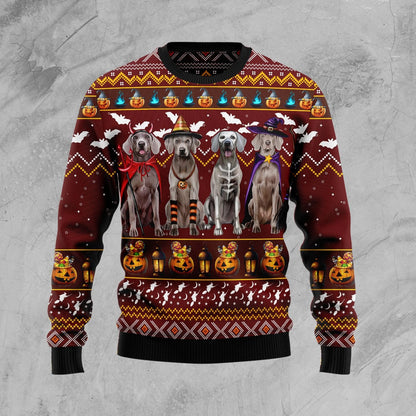 Weimaraner Halloween D0110 Ugly Halloween Sweater