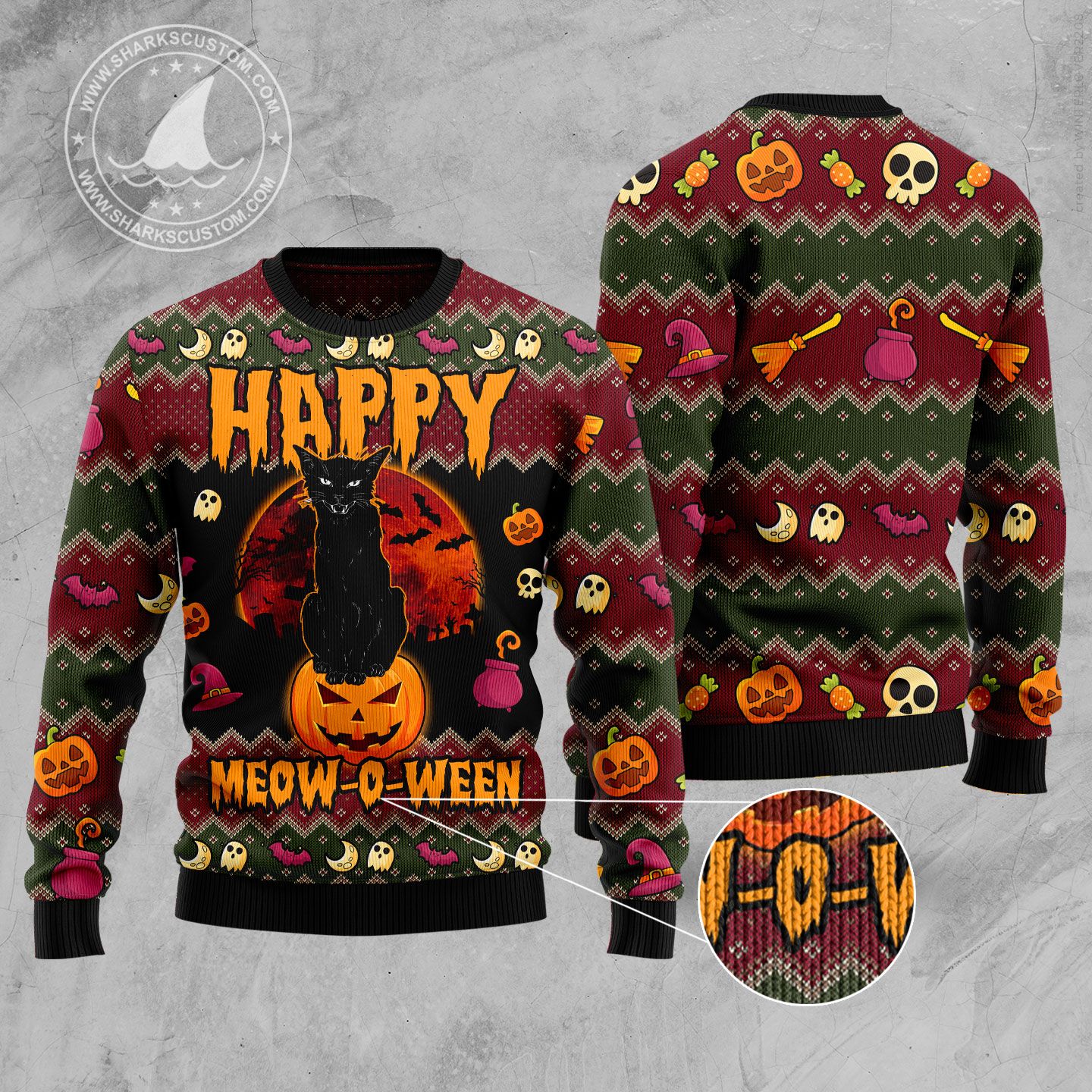 Happy Meow-o-ween HT92908 Ugly Halloween Sweater