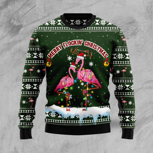 Merry Flockin Christmas TY110 Ugly Christmas Sweater