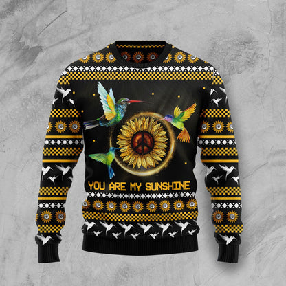 Hummingbird Sunflower T110 Ugly Christmas Sweater