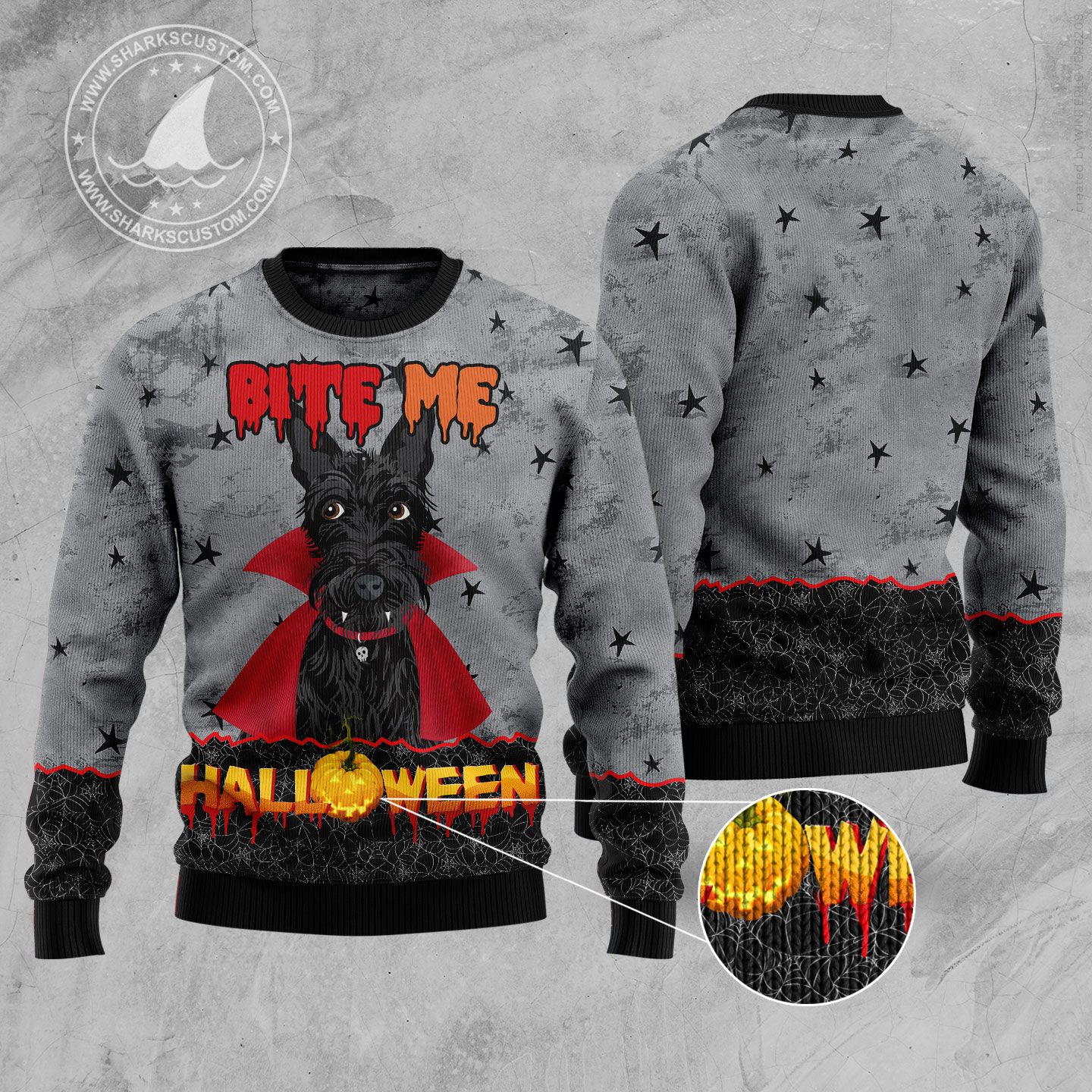 Scottish Terrier Bite Me T110 Halloween Sweater