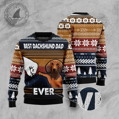 Best Dachshund Dad Ever T210 Ugly Christmas Sweater