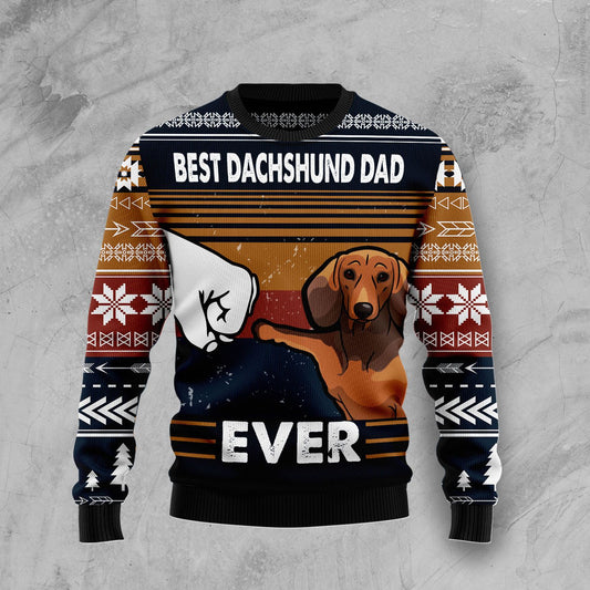 Best Dachshund Dad Ever T210 Ugly Christmas Sweater