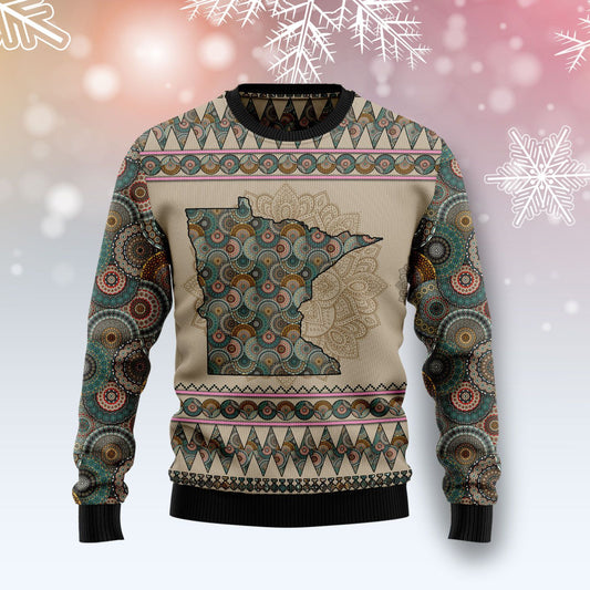 Minnesota Mandala T210 Ugly Christmas Sweater
