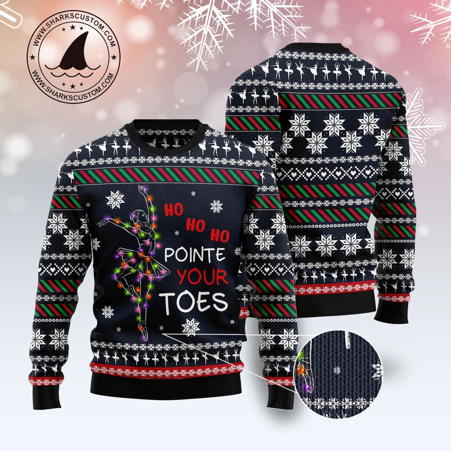 Ballet Pointe Your Toes TY210 Ugly Christmas Sweater