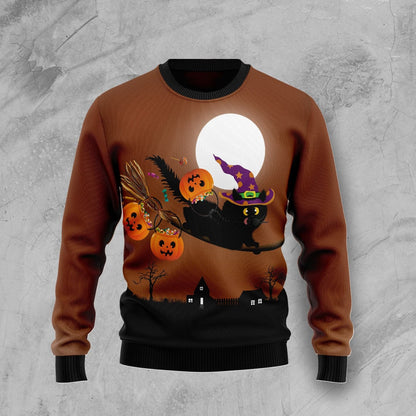 Halloween Black Cat G5102 Ugly Halloween Sweater