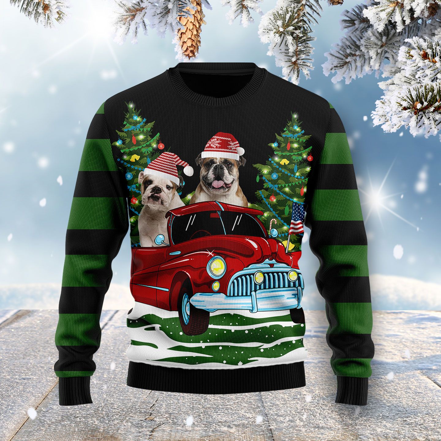 Merry Christmas Bulldog HZ100202 Ugly Christmas Sweater unisex womens & mens, couples matching, friends, funny family sweater gifts (plus size available)