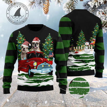 Merry Christmas Bulldog HZ100202 Ugly Christmas Sweater unisex womens & mens, couples matching, friends, funny family sweater gifts (plus size available)