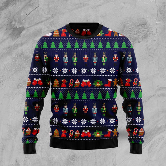 Nutcracker HZ92805 Ugly Christmas Sweater unisex womens & mens, couples matching, friends, funny family sweater gifts (plus size available)