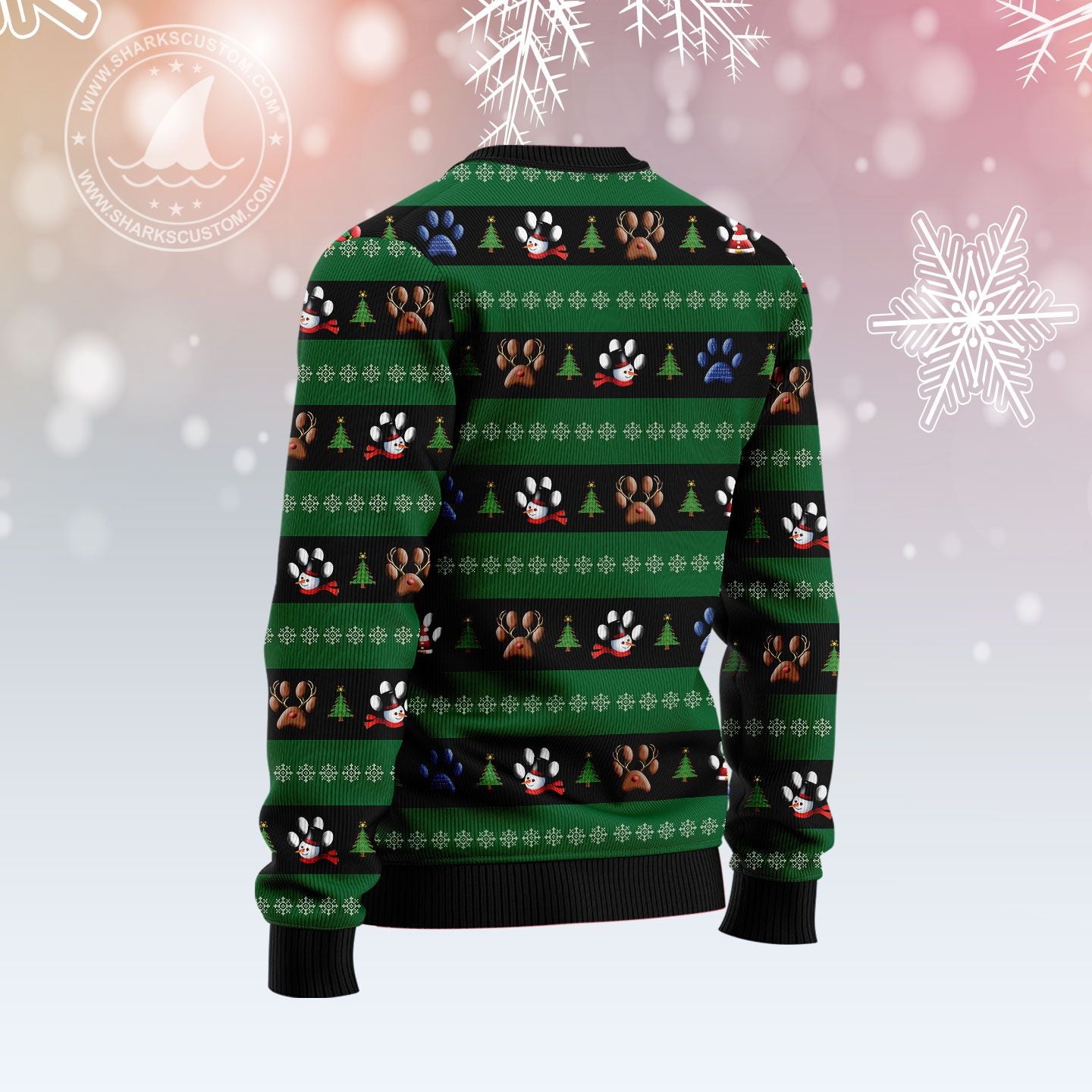 Dog Pawprint T210 Ugly Christmas Sweater