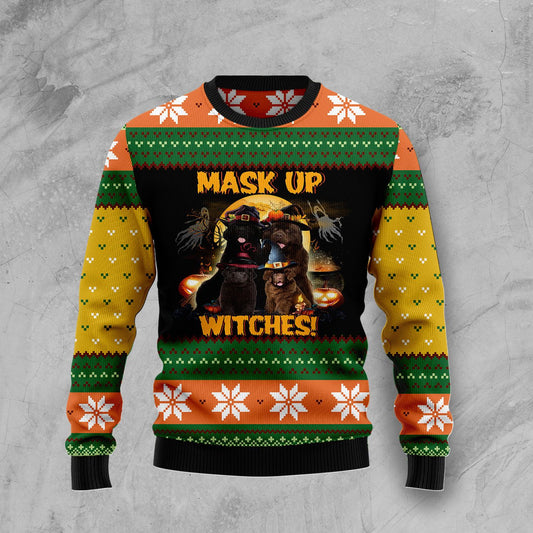 Newfoundland Mask Up Witches T210 Halloween Sweater