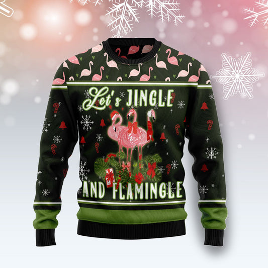 Let's Jingle And Flamingle TG5105 Ugly Christmas Sweater