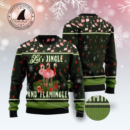 Let's Jingle And Flamingle TG5105 Ugly Christmas Sweater