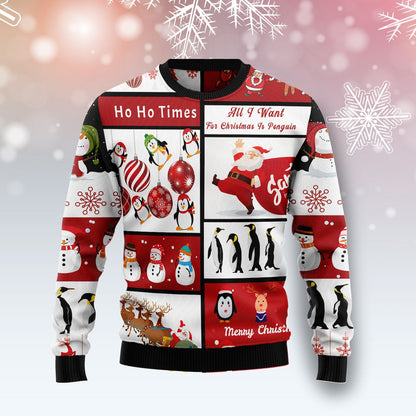 Cute Penguin Santa Claus TG5105 Ugly Christmas Sweater