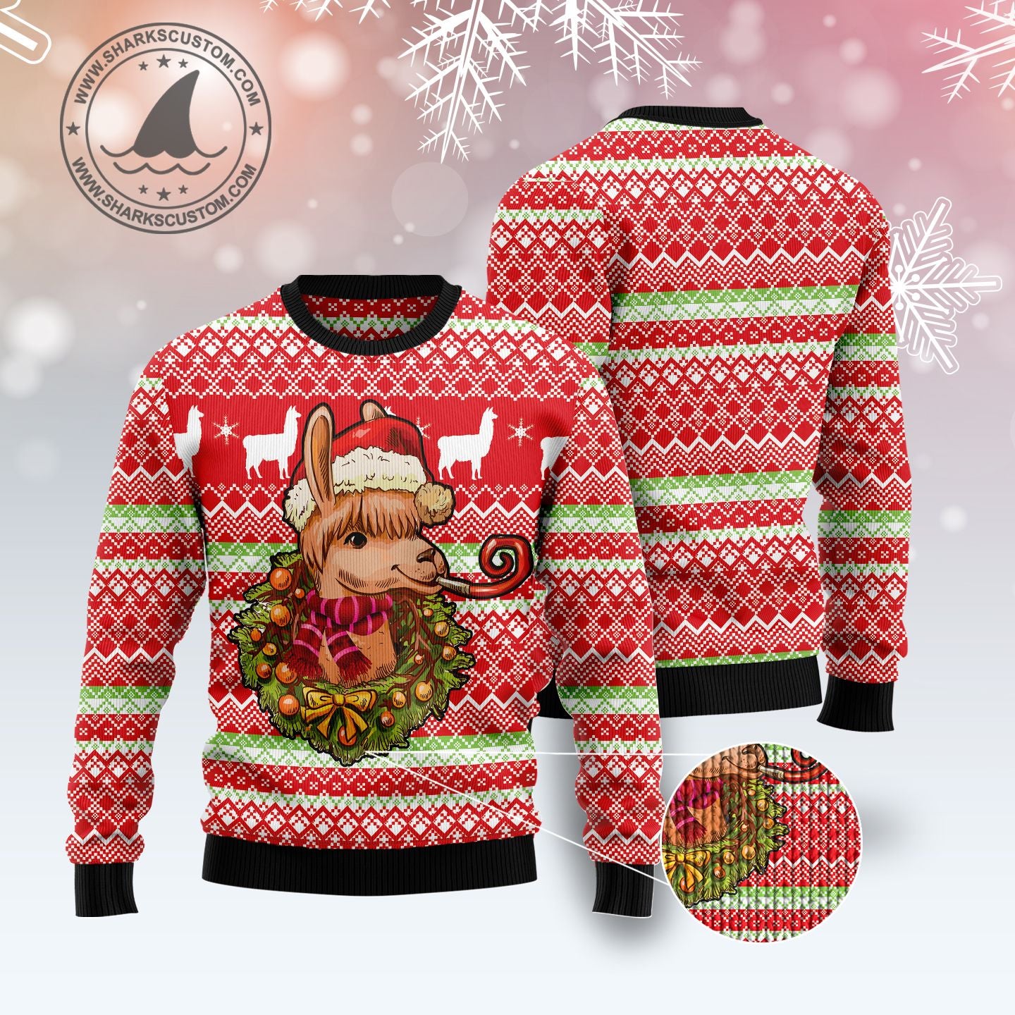 Llama Loves Christmas G5105 Ugly Christmas Sweater