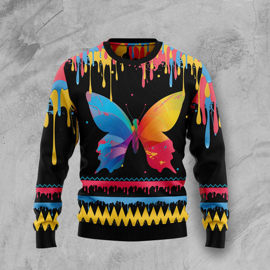 Butterfly Colorful Beauty T510 Ugly Christmas Sweater