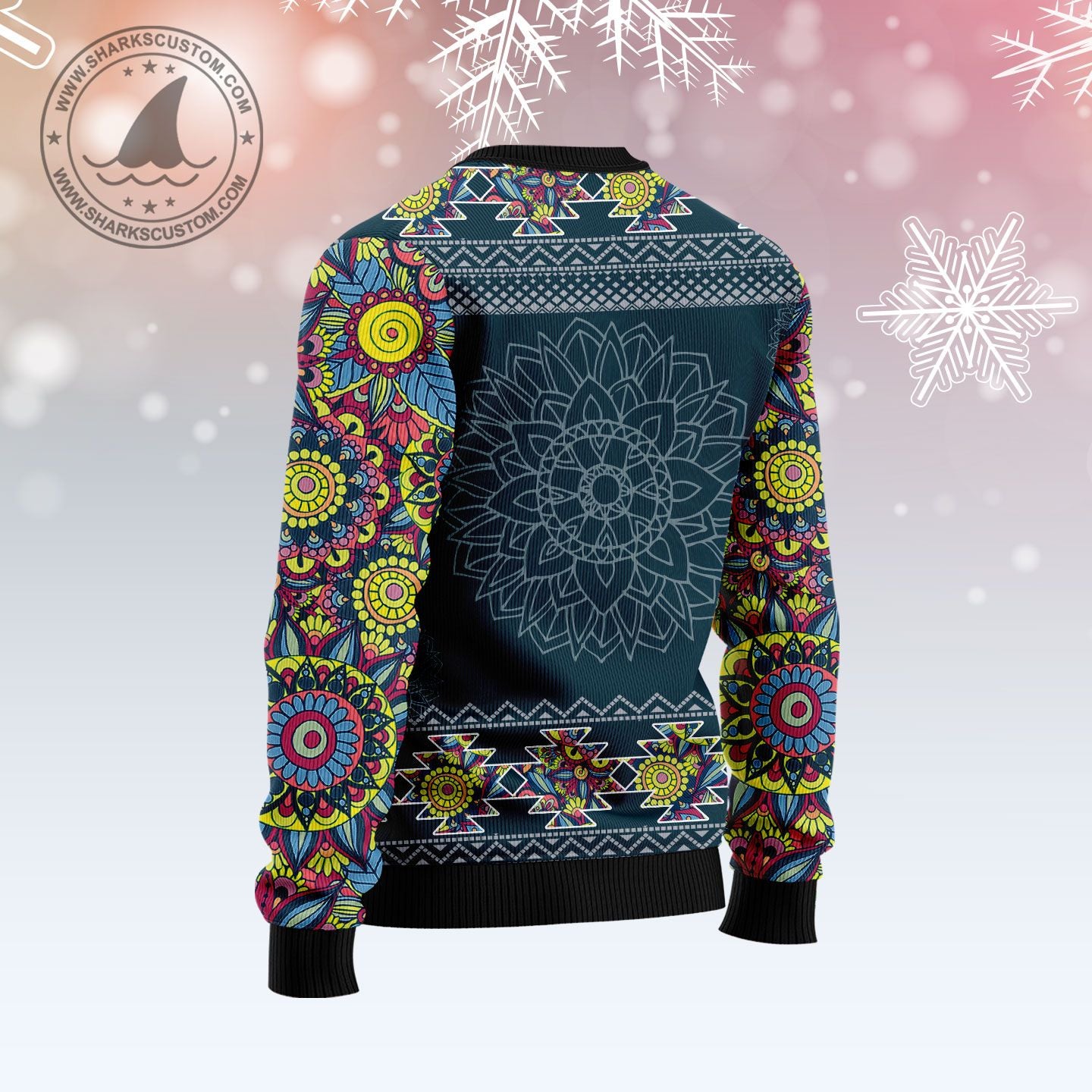 Alaska Blue Mandala T510 Ugly Christmas Sweater