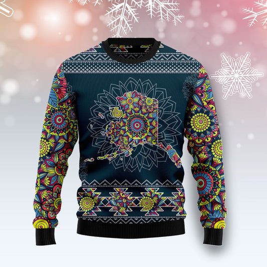 Alaska Blue Mandala T510 Ugly Christmas Sweater