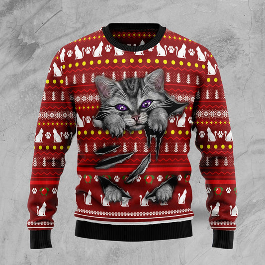 Cat Scratch TY510 Ugly Christmas Sweater