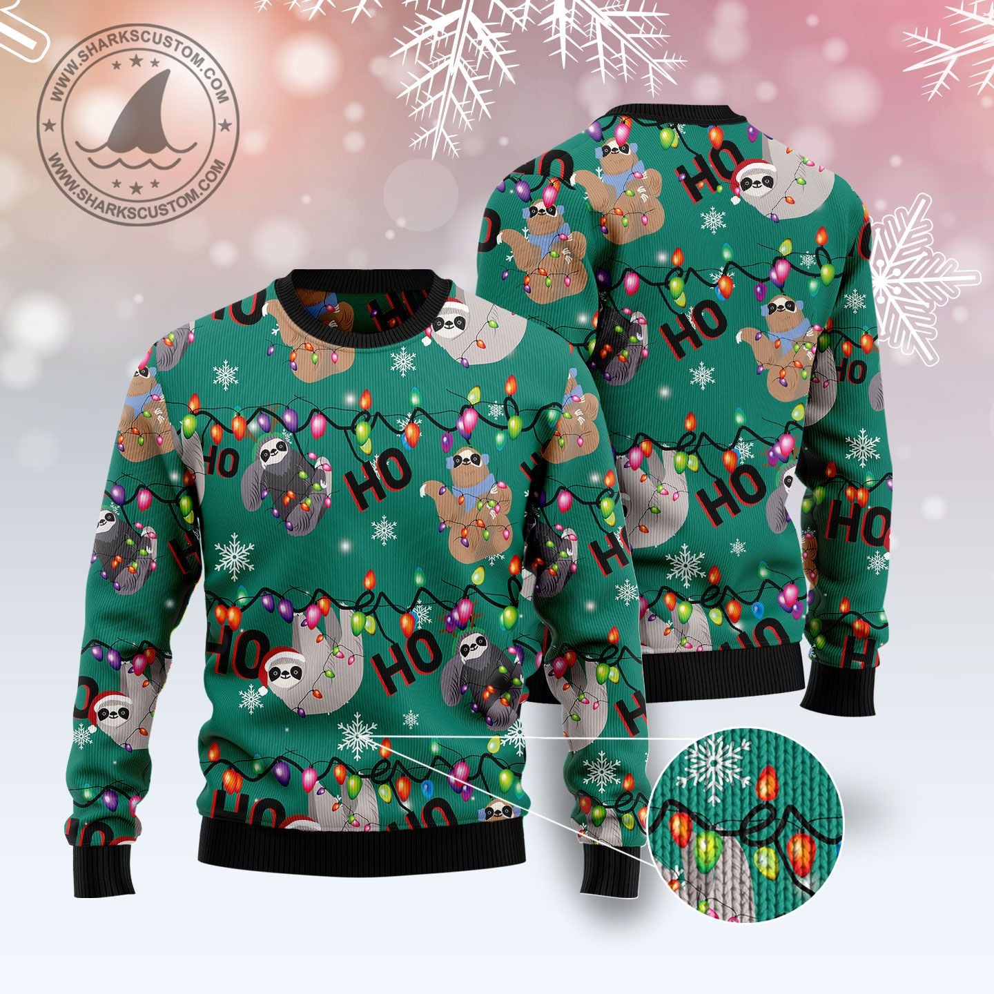 Sloth Hohoho T510 Ugly Christmas Sweater