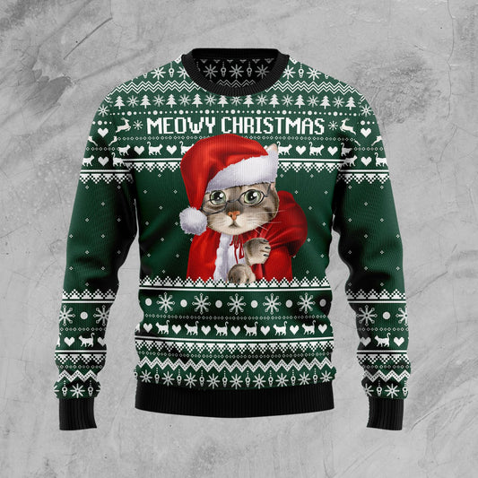 Cat Santa D0610 Ugly Christmas Sweater