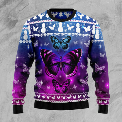 Purple Butterfly D0610 Ugly Christmas Sweater