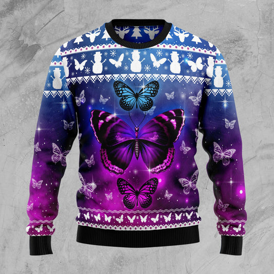 Purple Butterfly D0610 Ugly Christmas Sweater