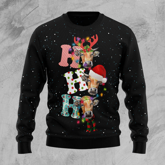 Cow Ho Ho Ho D0610 Ugly Christmas Sweater