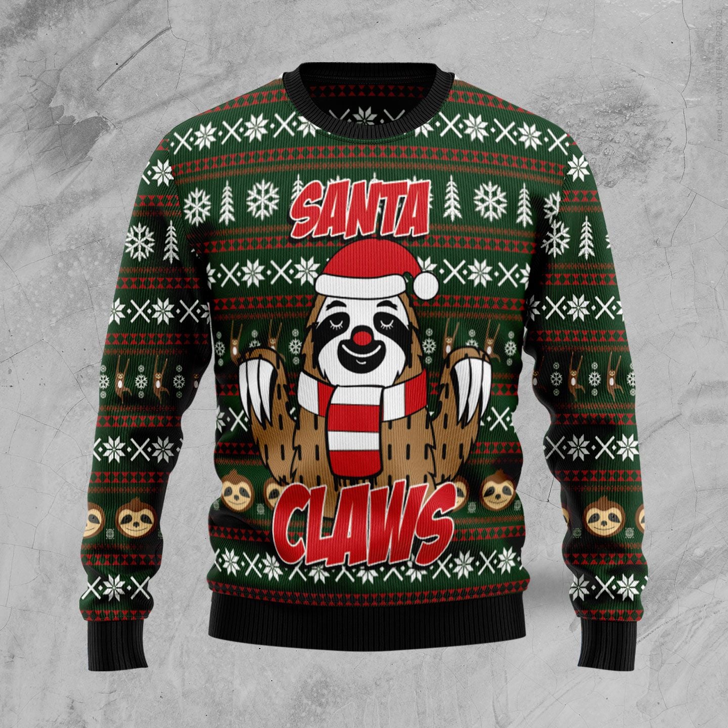 Sloth Santa Claws TY510 Ugly Christmas Sweater