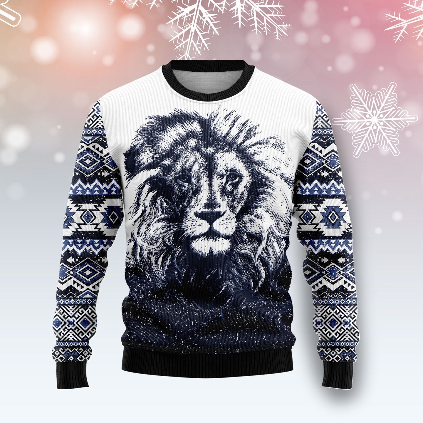 Awesome Lion G5106 Ugly Christmas Sweater