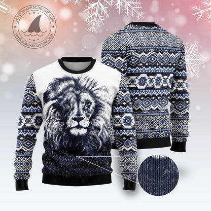 Awesome Lion G5106 Ugly Christmas Sweater