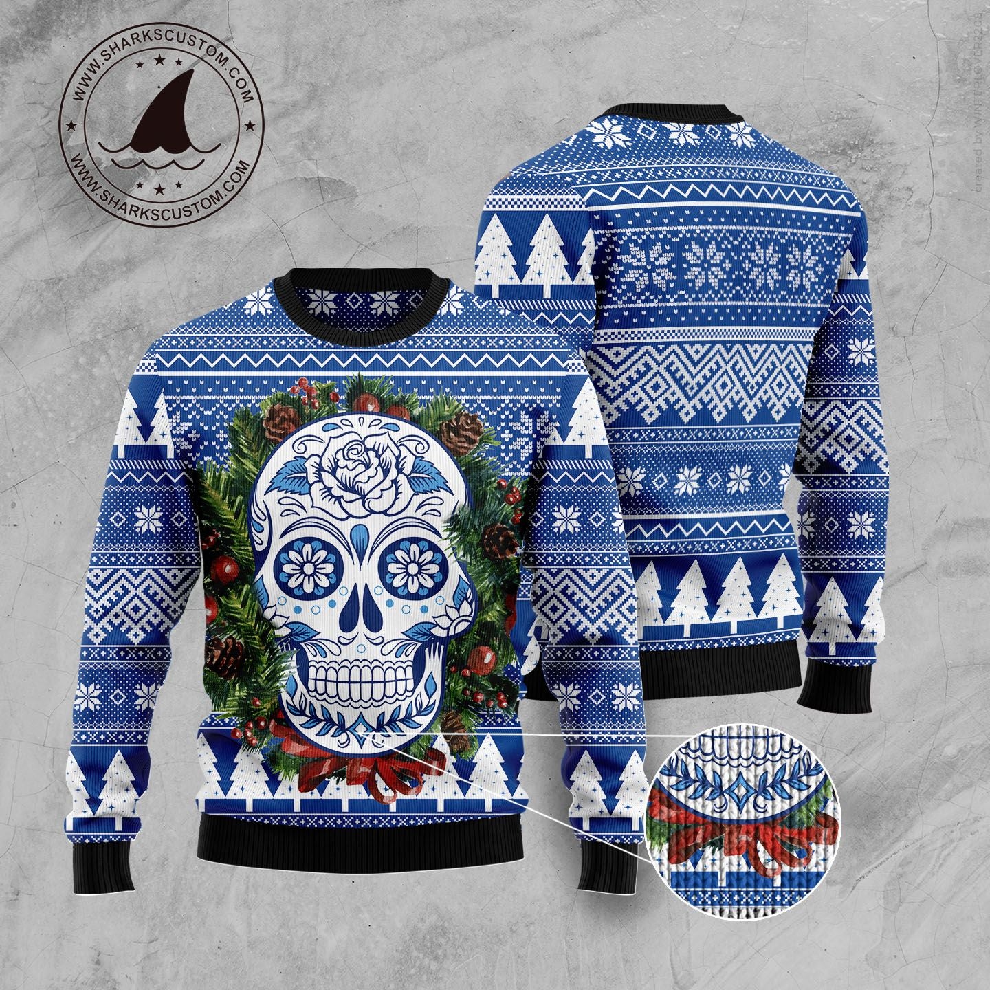 Awesome Sugar Skull G5106 Ugly Christmas Sweater
