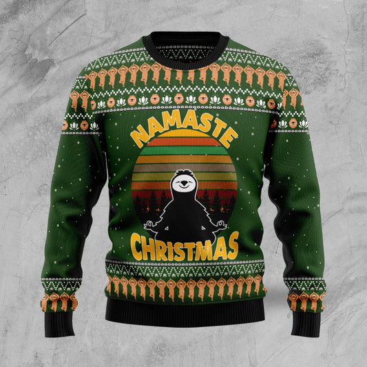 Sloth Namaste TY610 Ugly Christmas Sweater