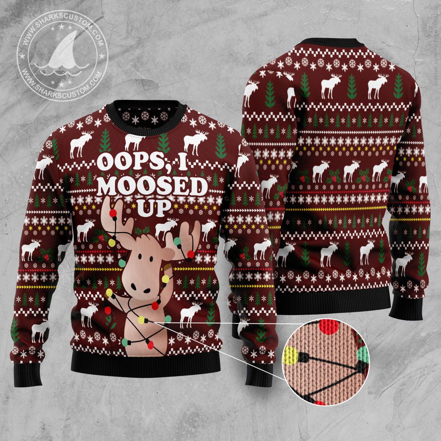 Oops, I Moosed Up TY610 Ugly Christmas Sweater