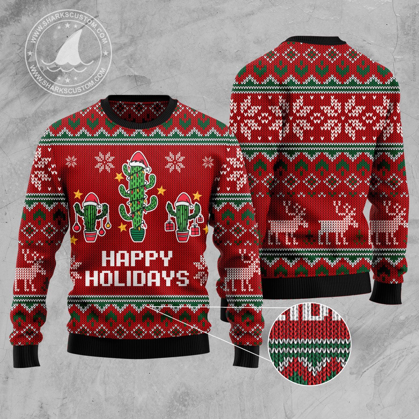 Christmas Cactus HT100124 Ugly Christmas Sweater