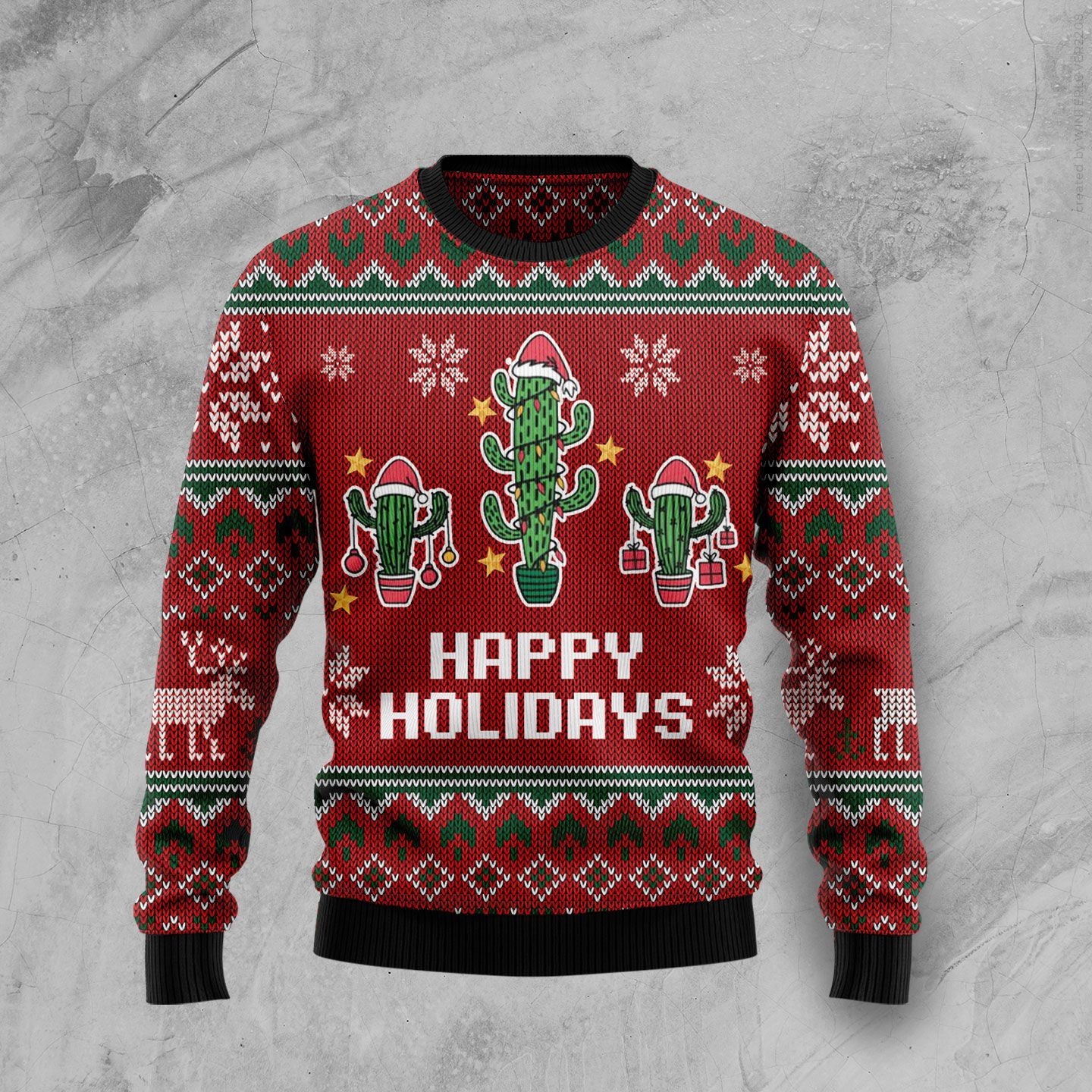 Christmas Cactus HT100124 Ugly Christmas Sweater