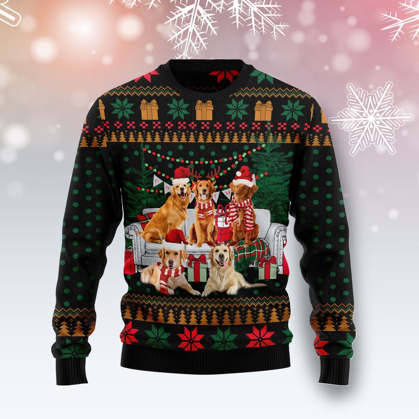 I Am Ready For Christmas Golden Retriever TG5106 Ugly Christmas Sweater