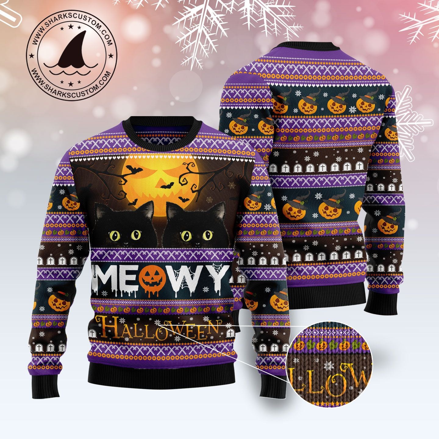 Cat Meowy Halloween TY710 Halloween Sweater