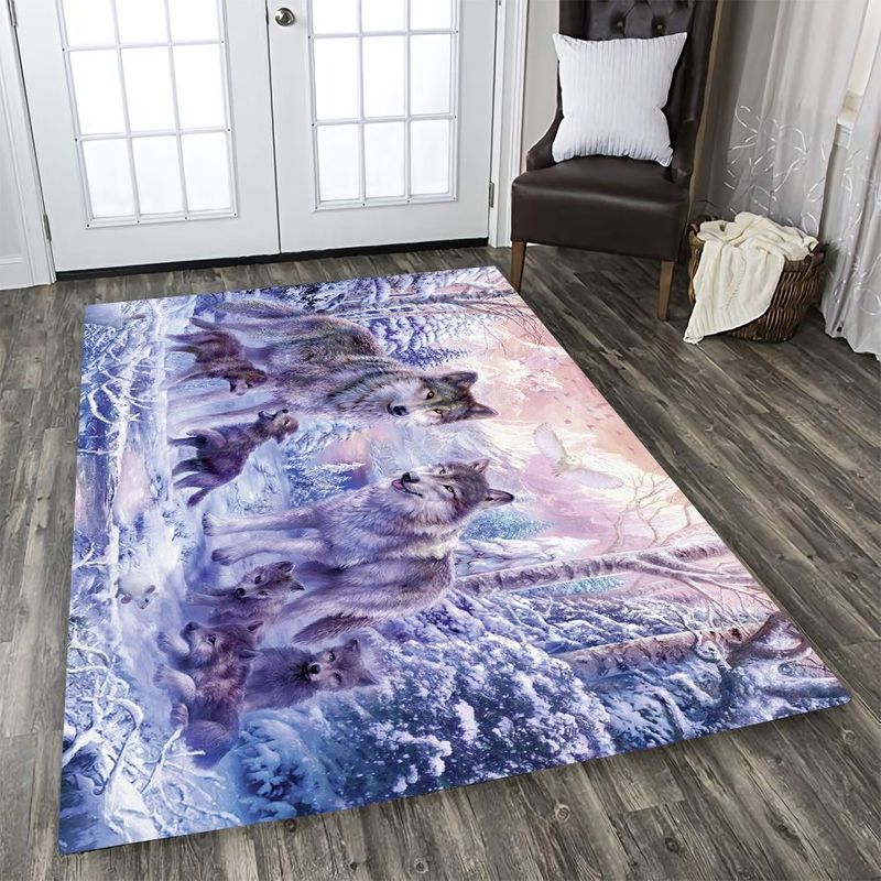Winter Wolf Family - Rectangle Rug 26