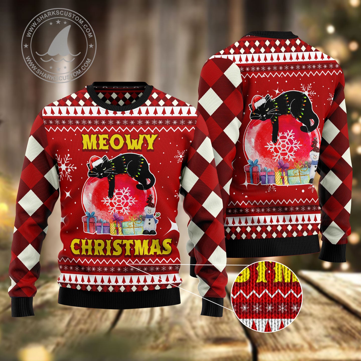 Meowy Christmas HZ112501 unisex womens & mens, couples matching, friends, funny family ugly christmas holiday sweater gifts (plus size available)