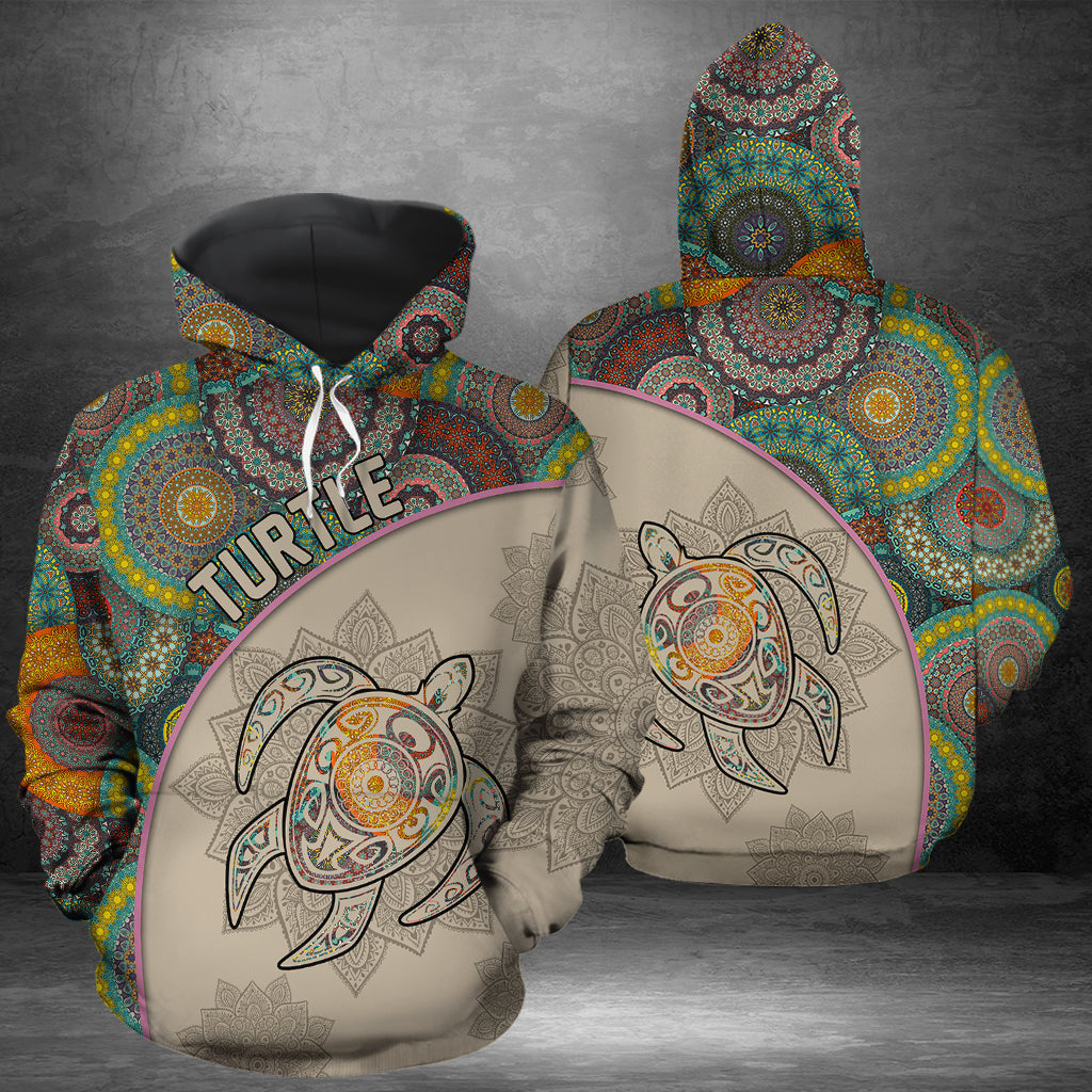 Turtle Mandala HZ121427 unisex womens & mens, couples matching, friends, funny family sublimation 3D hoodie christmas holiday gifts (plus size available)