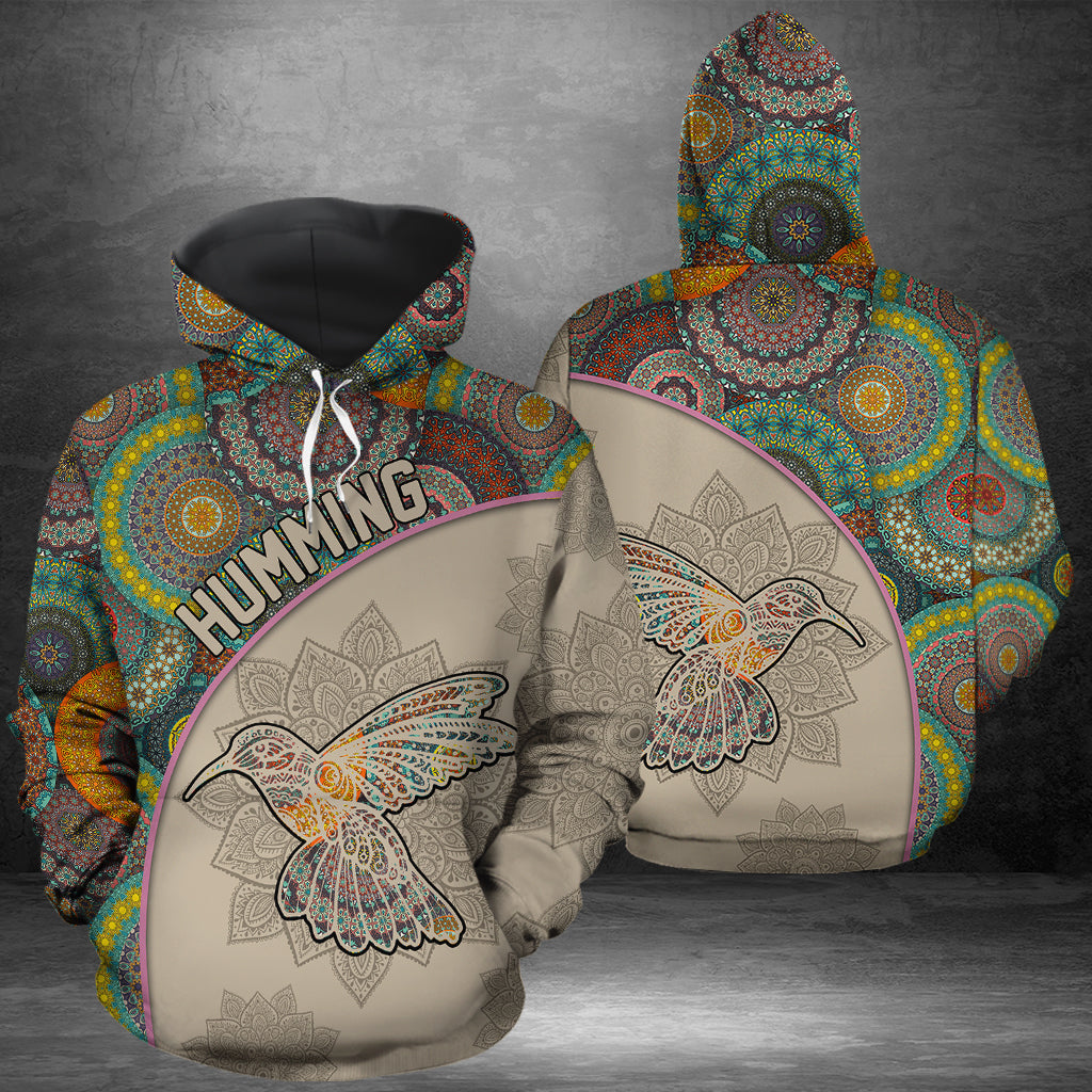 Hummingbird Mandala HZ121428 unisex womens & mens, couples matching, friends, funny family sublimation 3D hoodie christmas holiday gifts (plus size available)