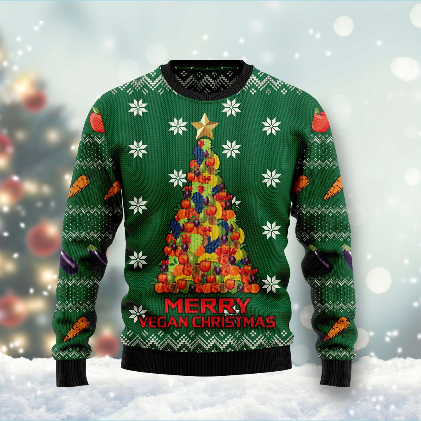 Merry Vegan Christmas HT101310 Ugly Christmas Sweater