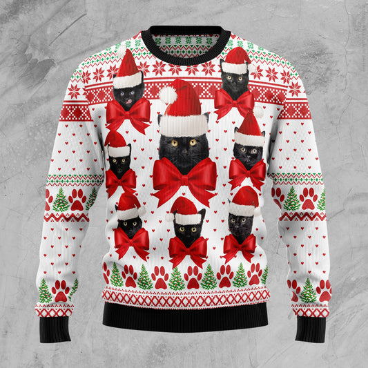 Black Cat Ball D2610 Ugly Christmas Sweater