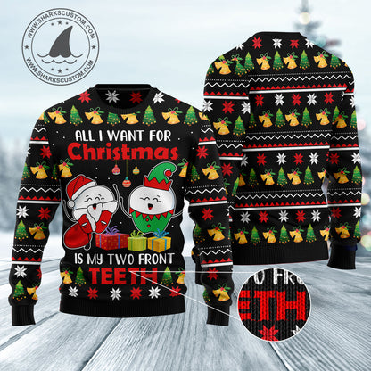 My Two Front Teeth HT041222 Ugly Christmas Sweater unisex womens & mens, couples matching, friends, funny family ugly christmas holiday sweater gifts (plus size available)