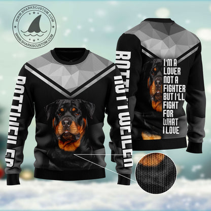 Rottweiler HT011206 unisex womens & mens, couples matching, friends, funny family ugly christmas holiday sweater gifts (plus size available)