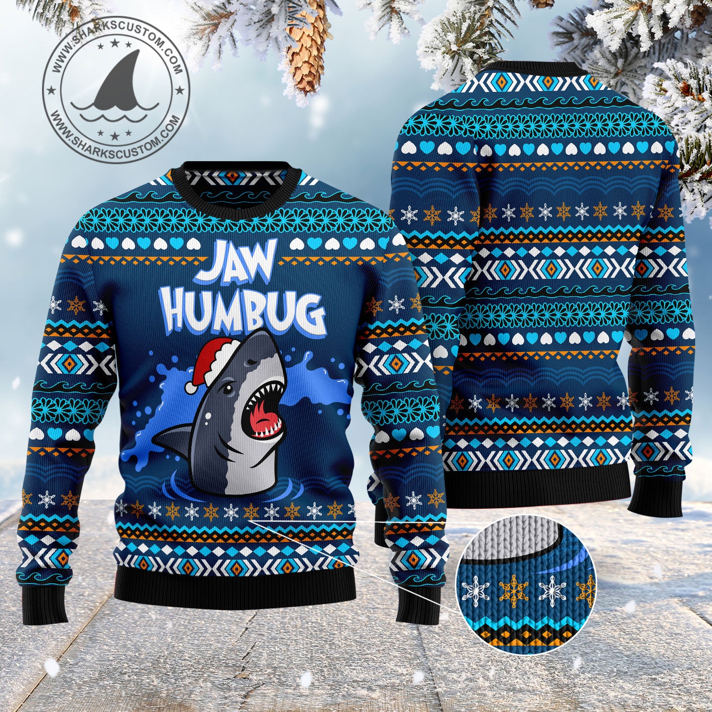 Jaw Humbug HT051120 Ugly Christmas Sweater unisex womens & mens, couples matching, friends, funny family sweater gifts (plus size available)