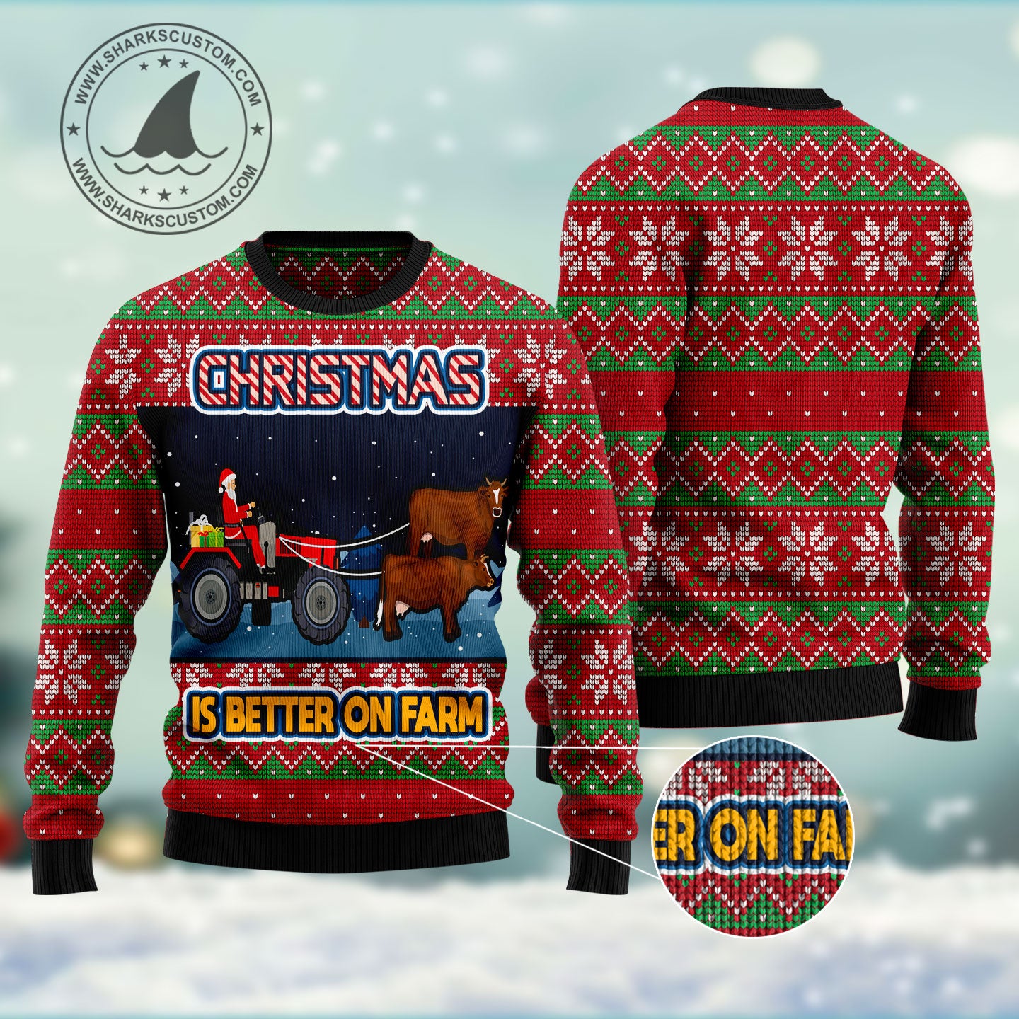 Christmas Is Better On Farm HT041101 Ugly Christmas Sweater