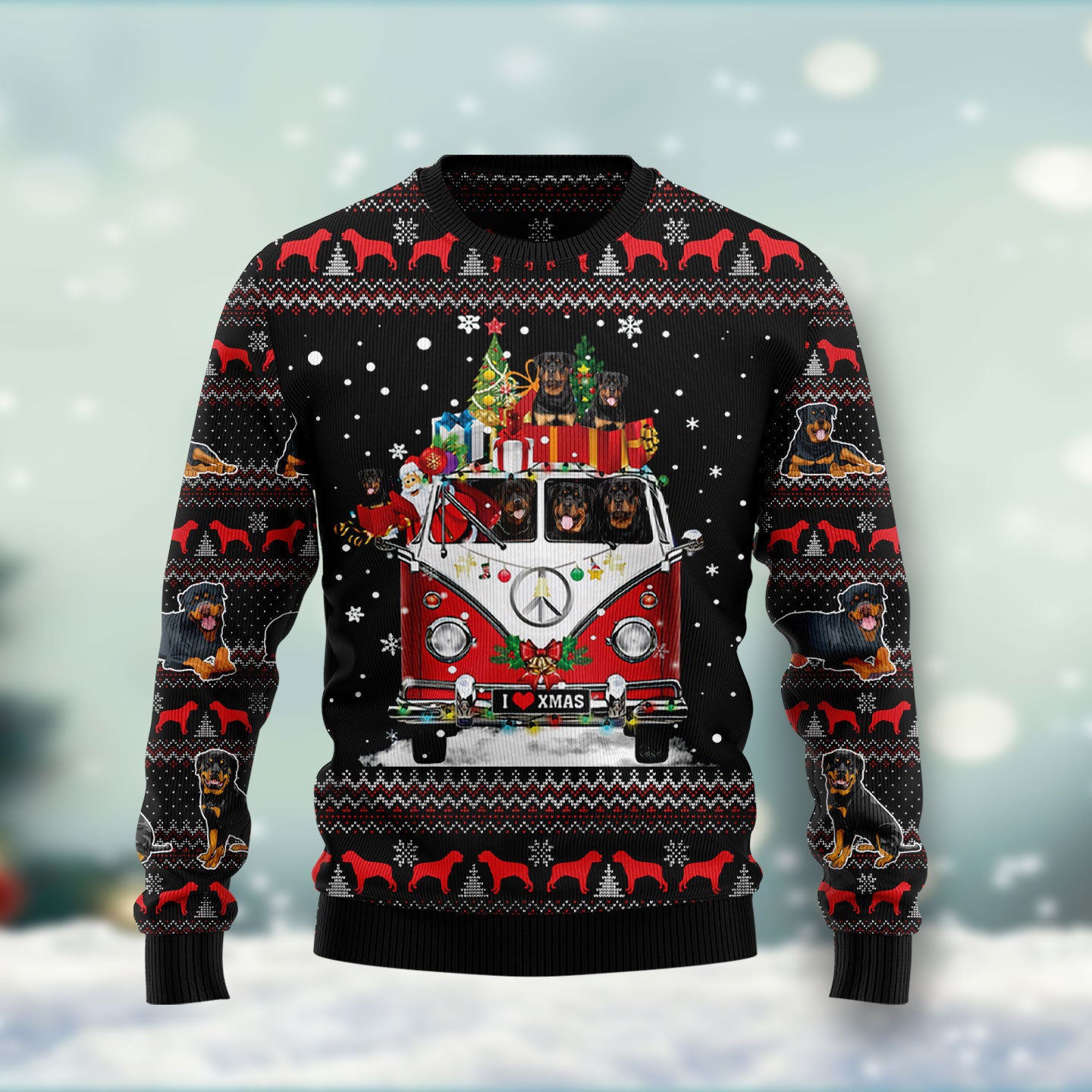 Rottweiler I Love Xmas HT102711 Ugly Christmas Sweater